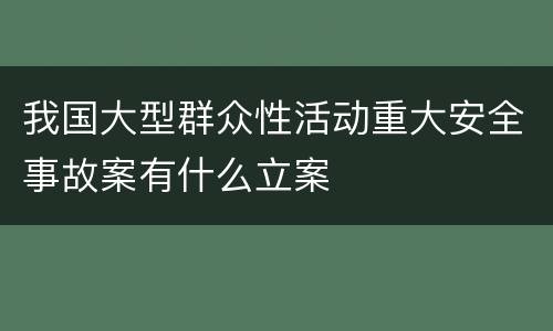我国大型群众性活动重大安全事故案有什么立案