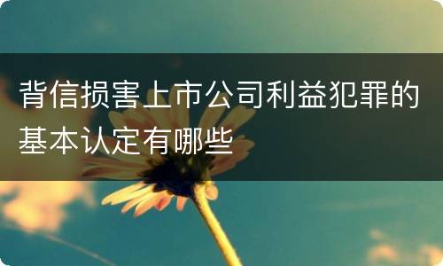 背信损害上市公司利益犯罪的基本认定有哪些