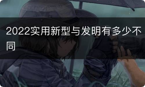 2022实用新型与发明有多少不同