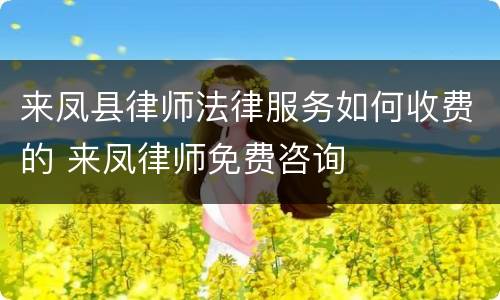 来凤县律师法律服务如何收费的 来凤律师免费咨询
