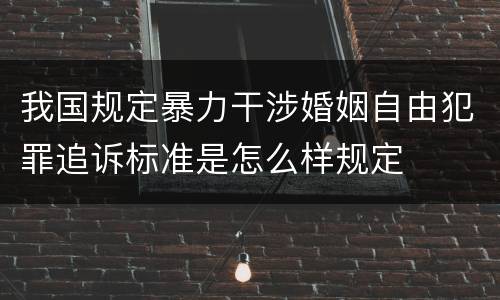我国规定暴力干涉婚姻自由犯罪追诉标准是怎么样规定