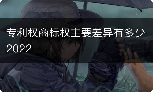 专利权商标权主要差异有多少2022