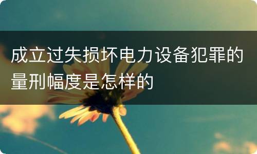 成立过失损坏电力设备犯罪的量刑幅度是怎样的