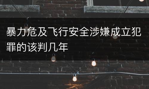 暴力危及飞行安全涉嫌成立犯罪的该判几年