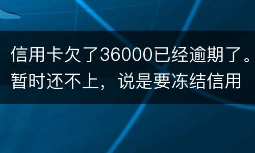 信用卡欠了36000已经逾期了。暂时还不上，说是要冻结信用卡，可以办理分期吗