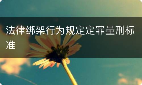 法律绑架行为规定定罪量刑标准