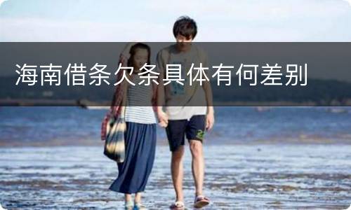 海南借条欠条具体有何差别