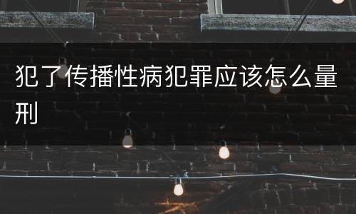 犯了传播性病犯罪应该怎么量刑