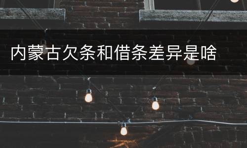 内蒙古欠条和借条差异是啥