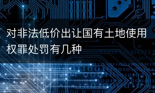 对非法低价出让国有土地使用权罪处罚有几种
