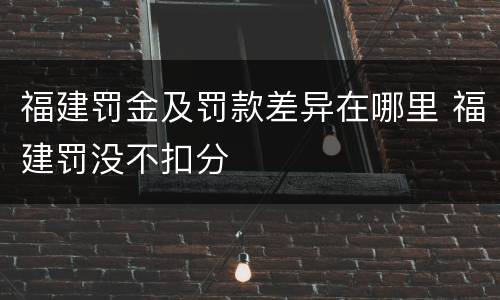 福建罚金及罚款差异在哪里 福建罚没不扣分