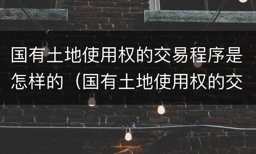 国有土地使用权的交易程序是怎样的（国有土地使用权的交易程序是怎样的法律规定）