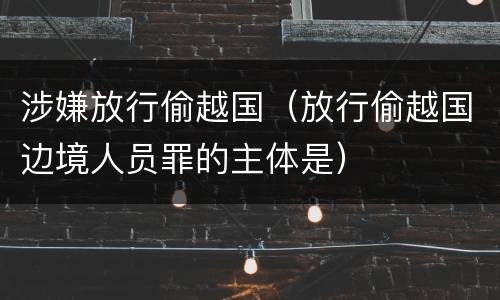 涉嫌放行偷越国（放行偷越国边境人员罪的主体是）