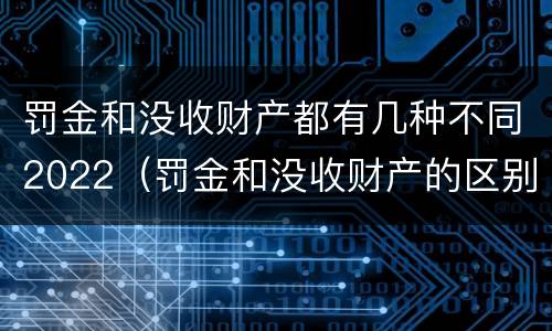 罚金和没收财产都有几种不同2022（罚金和没收财产的区别联系）