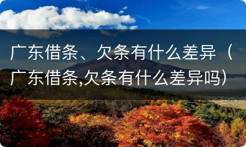 广东借条、欠条有什么差异（广东借条,欠条有什么差异吗）