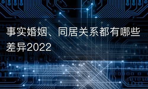 事实婚姻、同居关系都有哪些差异2022