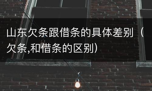 山东欠条跟借条的具体差别（欠条,和借条的区别）