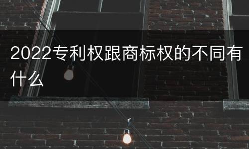 2022专利权跟商标权的不同有什么