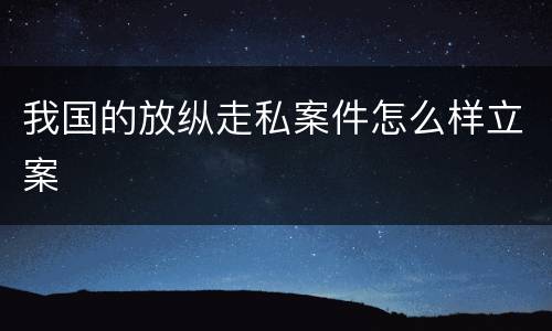 我国的放纵走私案件怎么样立案