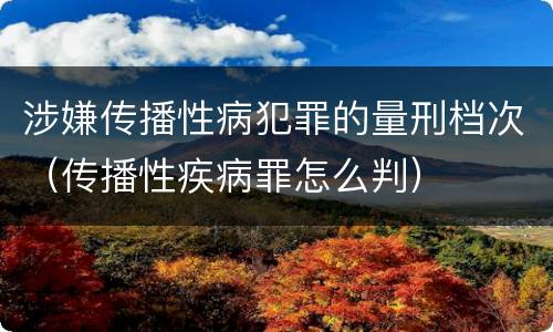 涉嫌传播性病犯罪的量刑档次（传播性疾病罪怎么判）