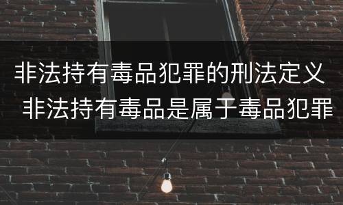 非法持有毒品犯罪的刑法定义 非法持有毒品是属于毒品犯罪吗