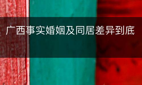 广西事实婚姻及同居差异到底