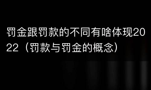 罚金跟罚款的不同有啥体现2022（罚款与罚金的概念）