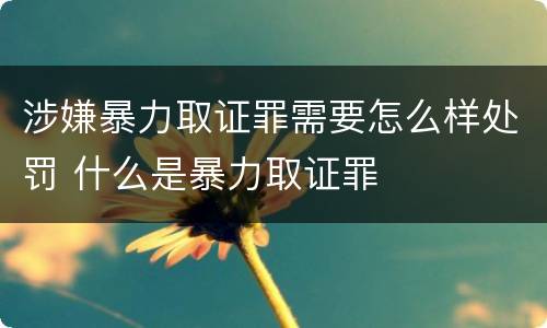 涉嫌暴力取证罪需要怎么样处罚 什么是暴力取证罪