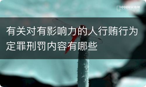 有关对有影响力的人行贿行为定罪刑罚内容有哪些