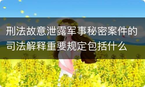 刑法故意泄露军事秘密案件的司法解释重要规定包括什么