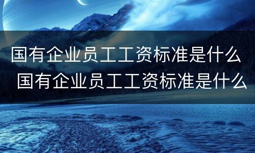 国有企业员工工资标准是什么 国有企业员工工资标准是什么样的