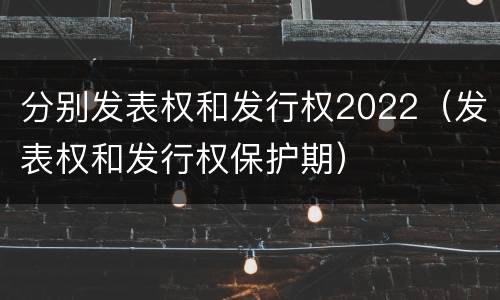 分别发表权和发行权2022（发表权和发行权保护期）