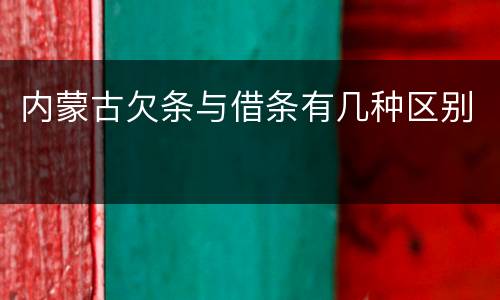 内蒙古欠条与借条有几种区别