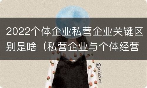 2022个体企业私营企业关键区别是啥（私营企业与个体经营企业的区别）