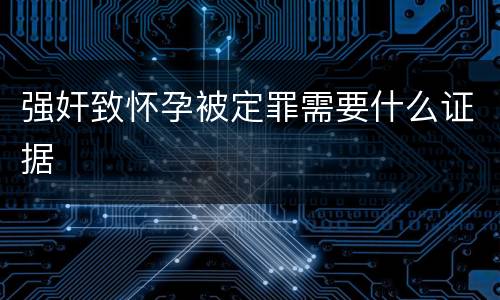 强奸致怀孕被定罪需要什么证据