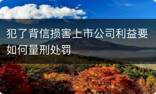 犯了背信损害上市公司利益要如何量刑处罚