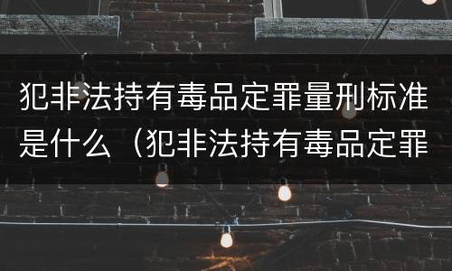 犯非法持有毒品定罪量刑标准是什么（犯非法持有毒品定罪量刑标准是什么）