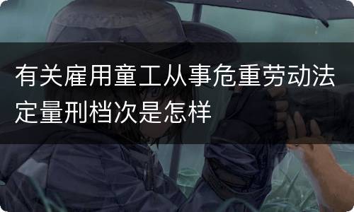有关雇用童工从事危重劳动法定量刑档次是怎样