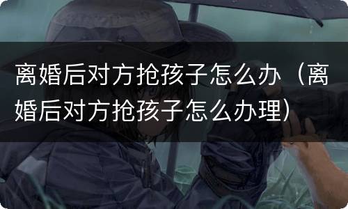 离婚后对方抢孩子怎么办（离婚后对方抢孩子怎么办理）