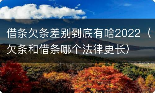 借条欠条差别到底有啥2022（欠条和借条哪个法律更长）