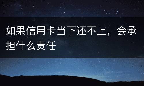如果信用卡当下还不上，会承担什么责任