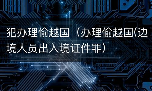 犯办理偷越国（办理偷越国(边境人员出入境证件罪）