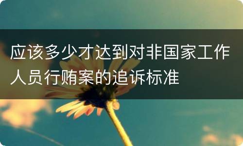 应该多少才达到对非国家工作人员行贿案的追诉标准