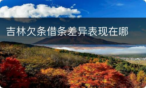 吉林欠条借条差异表现在哪