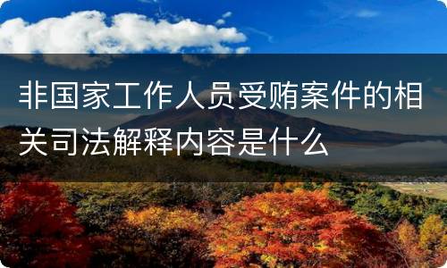 非国家工作人员受贿案件的相关司法解释内容是什么