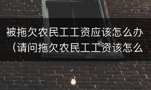 被拖欠农民工工资应该怎么办（请问拖欠农民工工资该怎么办）
