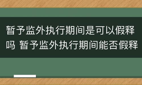 暂予监外执行期间是可以假释吗 暂予监外执行期间能否假释