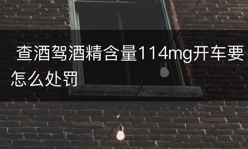  查酒驾酒精含量114mg开车要怎么处罚