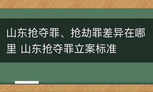 山东抢夺罪、抢劫罪差异在哪里 山东抢夺罪立案标准