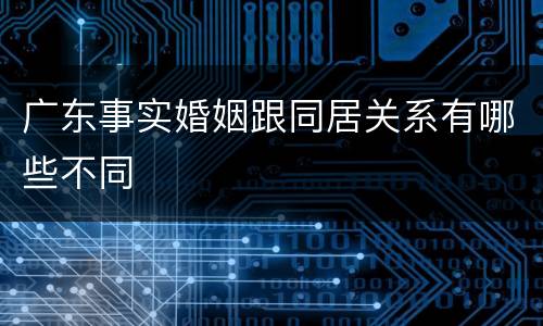 广东事实婚姻跟同居关系有哪些不同